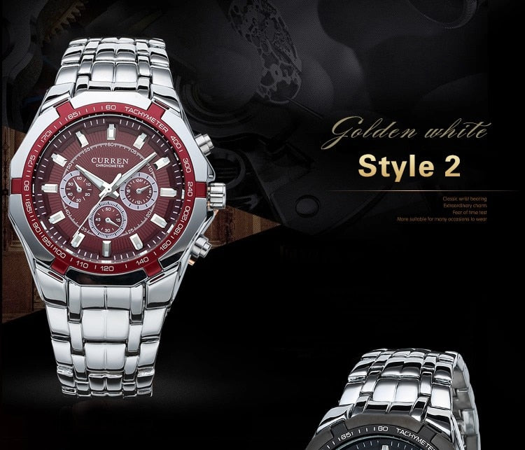 Luxury Casual Military Quartz Sports Wristwatch Full Steel Water Resistant Men's Watch The Clothing Company Sydney