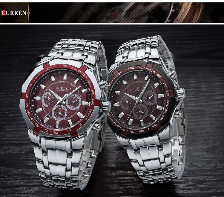 Luxury Casual Military Quartz Sports Wristwatch Full Steel Water Resistant Men's Watch The Clothing Company Sydney
