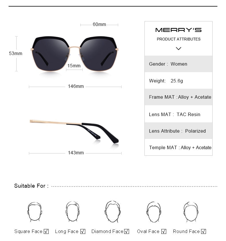 Women's Luxury Square Polarized Sunglasses Ladies Fashion Trending Sun glasses UV400 Protection The Clothing Company Sydney