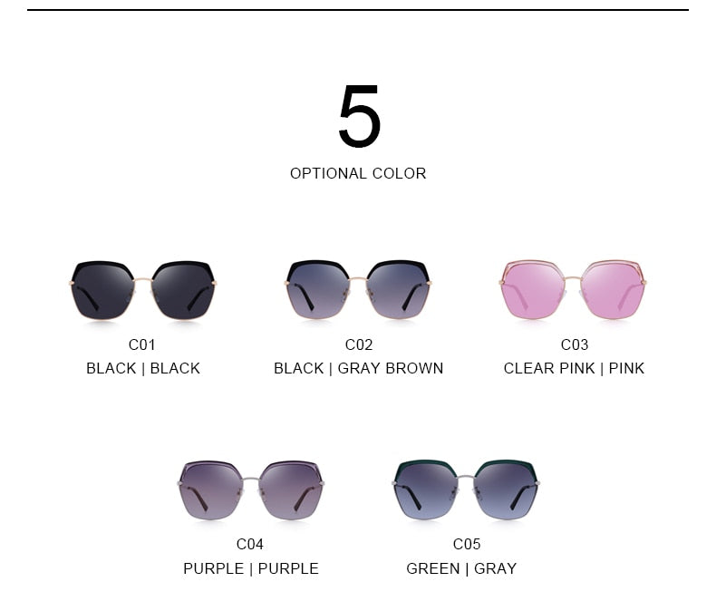 Women's Luxury Square Polarized Sunglasses Ladies Fashion Trending Sun glasses UV400 Protection The Clothing Company Sydney