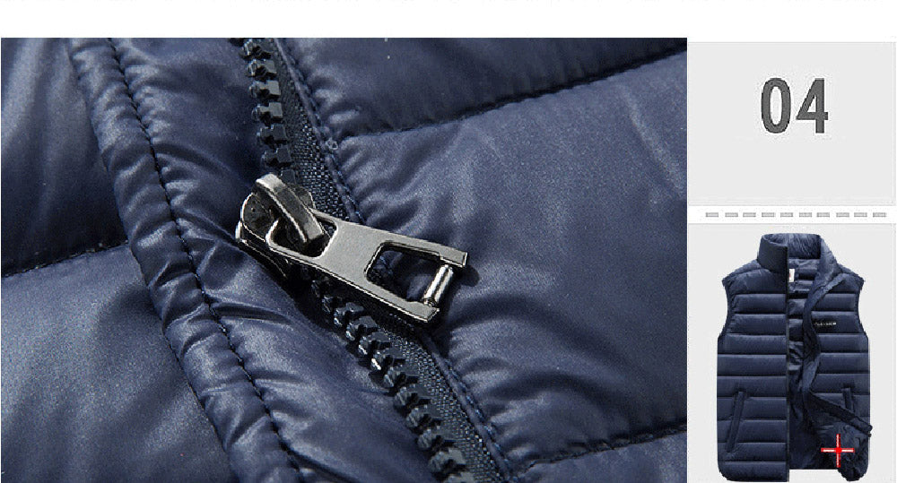 Winter Men's Sleeveless Plus Big Size Black Vest Autumn Casual Warm Thick Coats Cotton-Padded Work Men Waistcoat Vest Jacket The Clothing Company Sydney