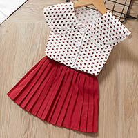 2 Piece Girls Clothing Sets New Summer Sleeveless T-shirt+Print Bow Skirt Shorts for Kids Clothing Sets Outfit The Clothing Company Sydney