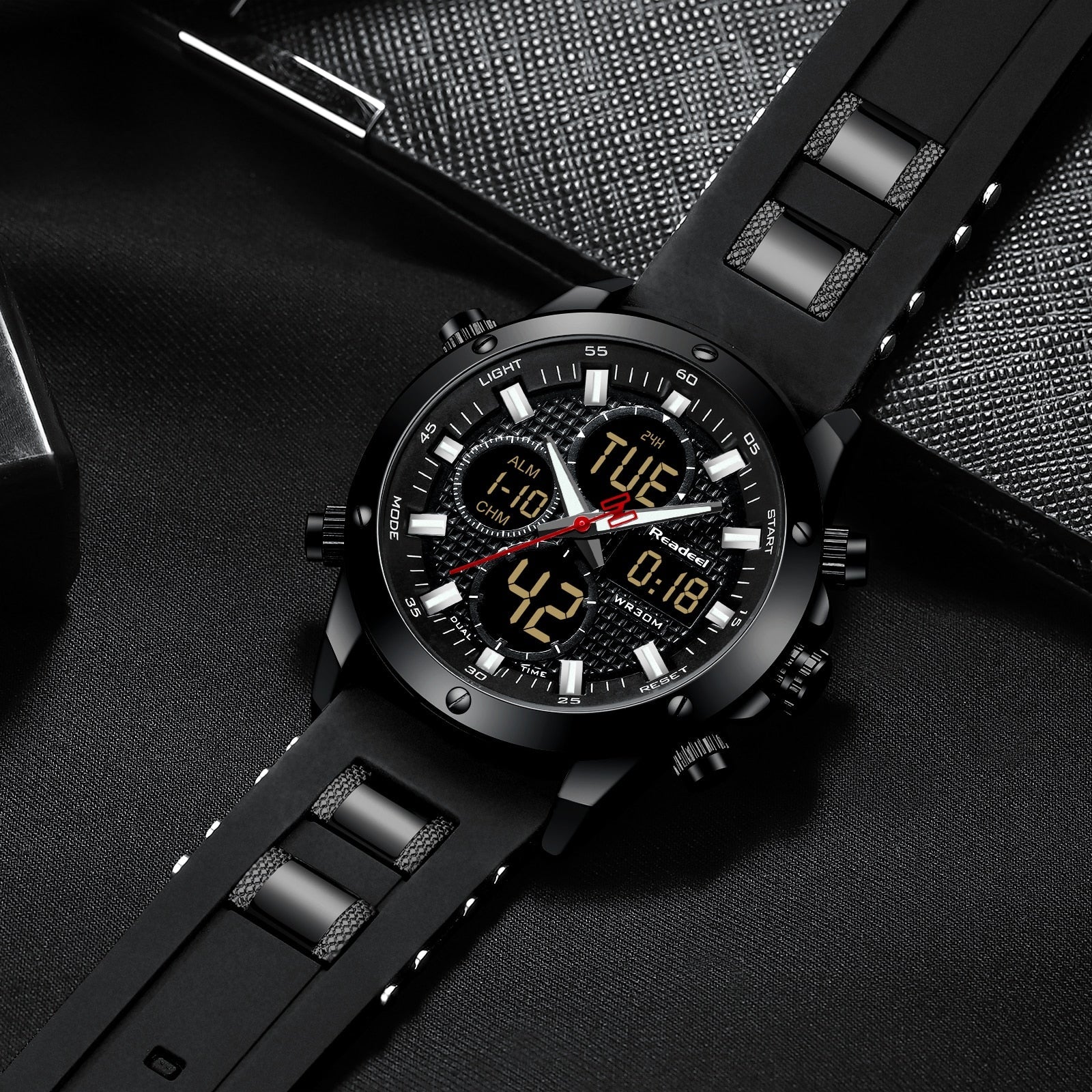 Mens Top Brand Luxury Chronograph Gold Men Watch Quartz Digital Led Sport Watch Waterproof Wristwatch The Clothing Company Sydney