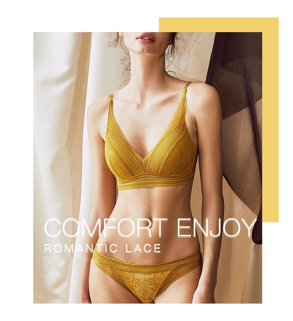 2 Piece French Wire Free Thin Padded Bra Set Big Chest Lace Push Up Underwear Candy Colour Bralette Set The Clothing Company Sydney