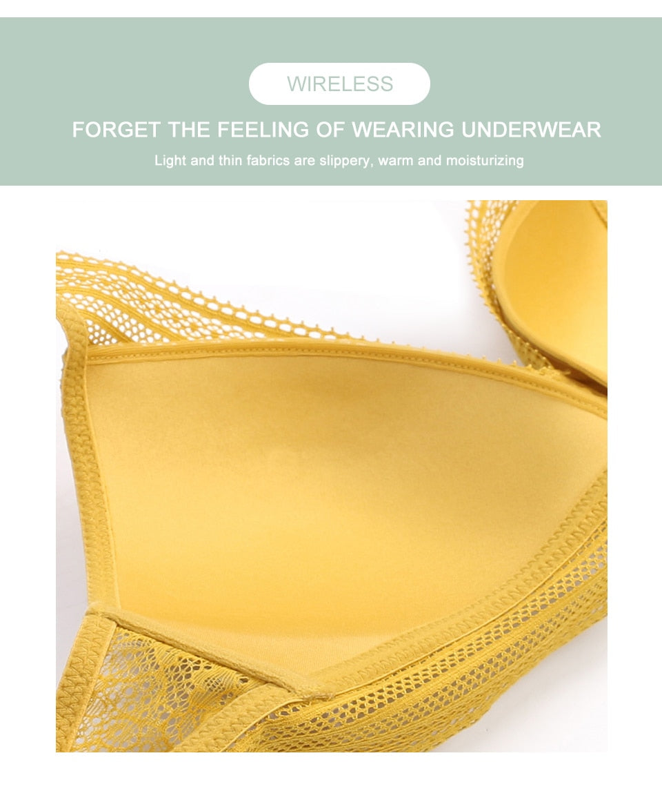 2 Piece French Wire Free Thin Padded Bra Set Big Chest Lace Push Up Underwear Candy Colour Bralette Set The Clothing Company Sydney