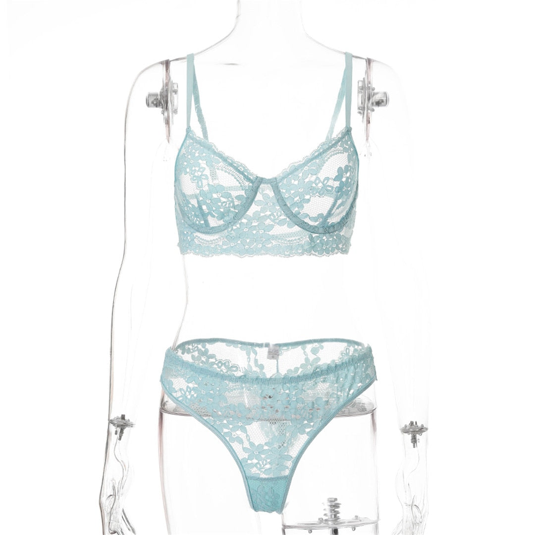 2 Piece See Through Underwear Lingerie Push up Bralette Panties Set The Clothing Company Sydney