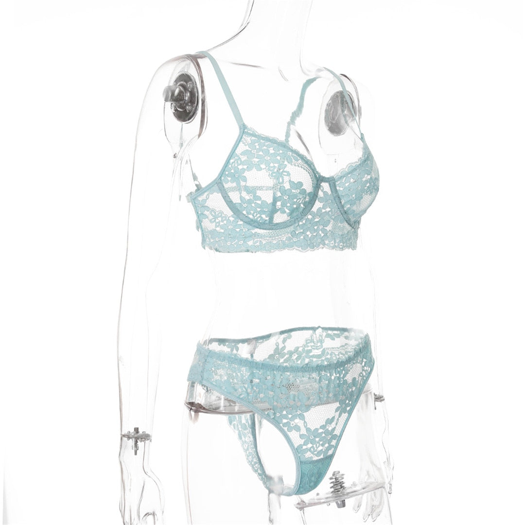 2 Piece See Through Underwear Lingerie Push up Bralette Panties Set The Clothing Company Sydney