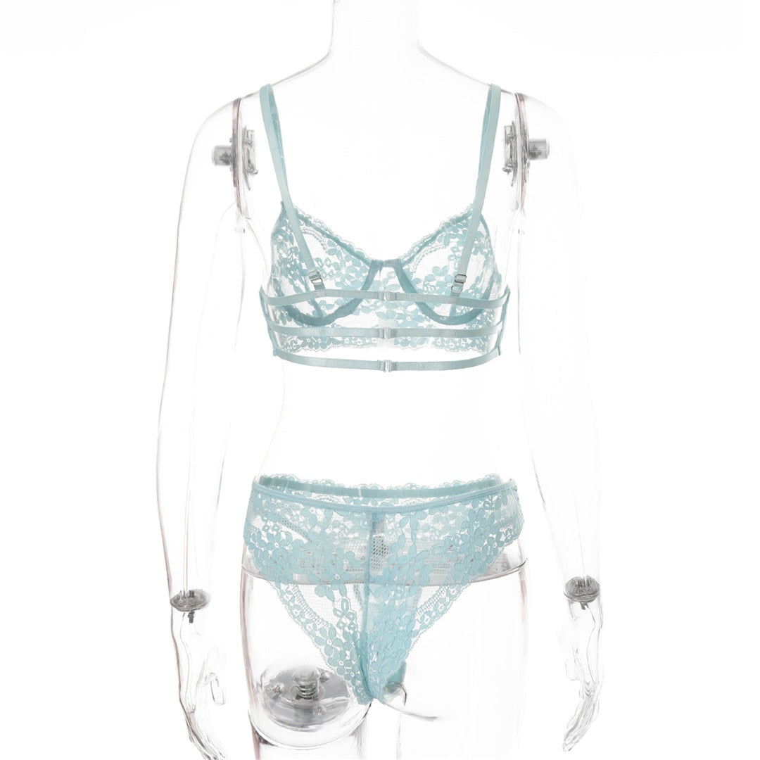 2 Piece See Through Underwear Lingerie Push up Bralette Panties Set The Clothing Company Sydney