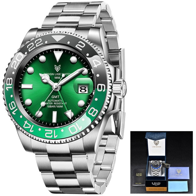 Designer Men's GMT Automatic Mechanical Ceramic Bezel 316L Stainless Steel 100ATM Clock Sapphire Glass Watch The Clothing Company Sydney