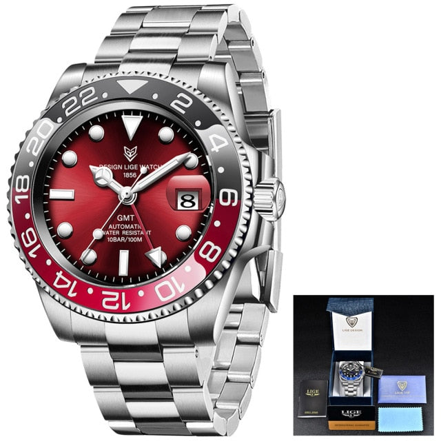 Designer Men's GMT Automatic Mechanical Ceramic Bezel 316L Stainless Steel 100ATM Clock Sapphire Glass Watch The Clothing Company Sydney