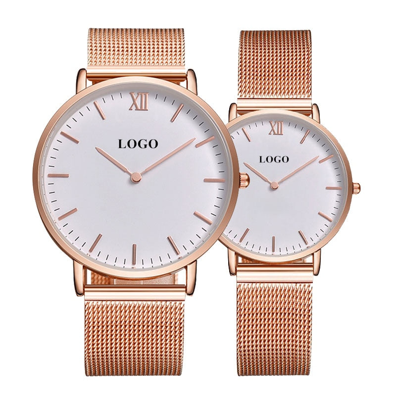 Customise Your Logo Classic Watches Women Rose Gold Stainless Steel Mesh Ladies Wrist Watches The Clothing Company Sydney