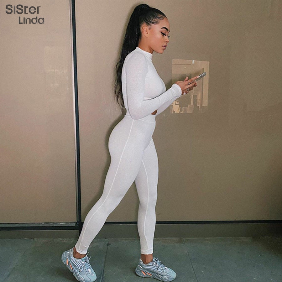 2 Piece Sporty Active Wear Matching Sets Fall Long Sleeve Tops Tees And Leggings Workout Outfits Sportwear The Clothing Company Sydney