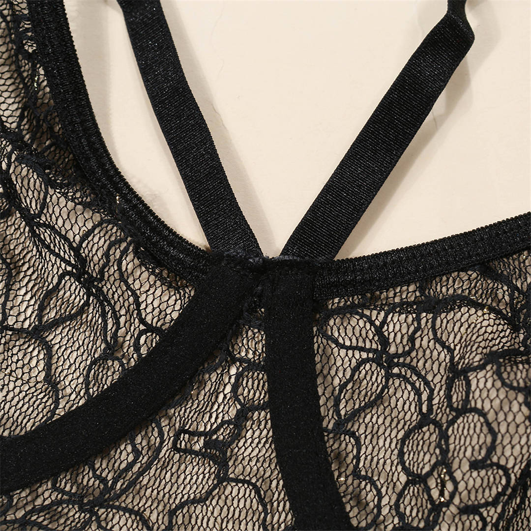 2 Piece Lingerie Underwear Set Sexy Lace Bralette Underwear Black Push up Bra and Thong Set The Clothing Company Sydney