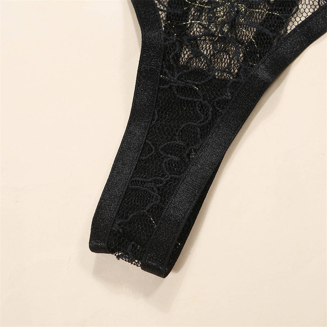 2 Piece Lingerie Underwear Set Sexy Lace Bralette Underwear Black Push up Bra and Thong Set The Clothing Company Sydney