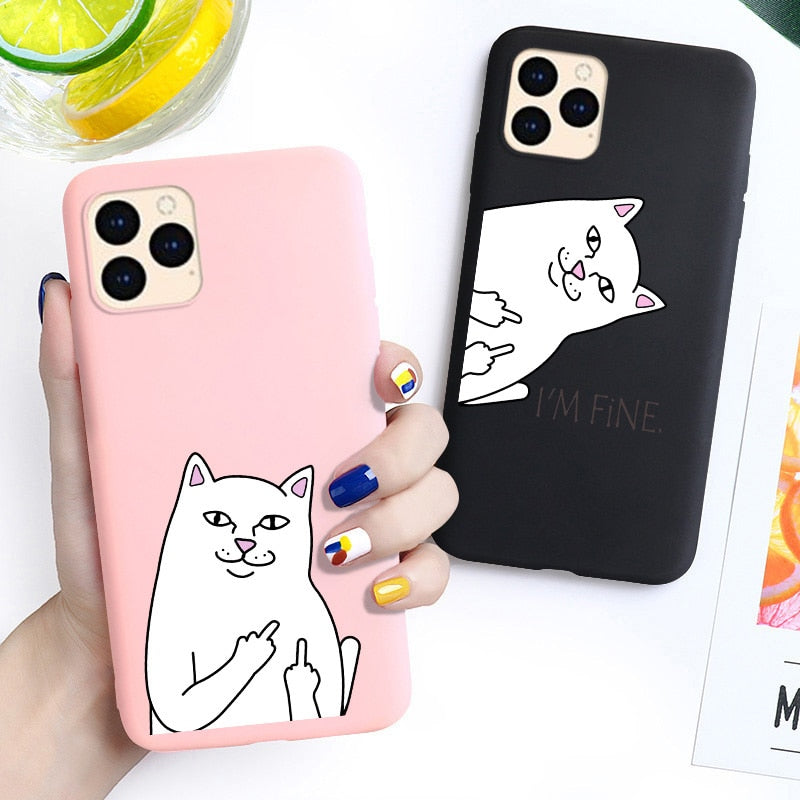 Cute Cat Case For IPhone SE 2020 Case Phone Bumper For Iphone 12 11 Pro max Mini 7 8 XR XS Max X 6 6s Plus 5 SE 5s Covers The Clothing Company Sydney