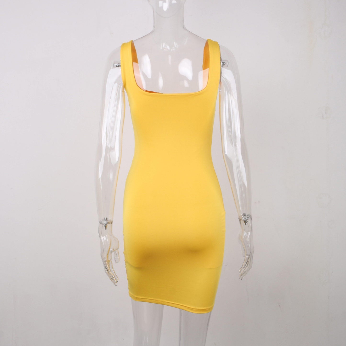 Square Neck Sleeveless Bodycon Mini Basic Summer Black Backless Party Sexy Clubwear Dresses The Clothing Company Sydney