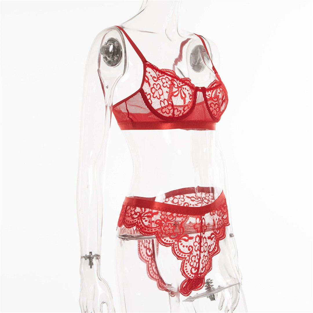 2 Piece Lingerie Lace Underwear Transparent Bra Brief Panties Blue Lingerie Set The Clothing Company Sydney