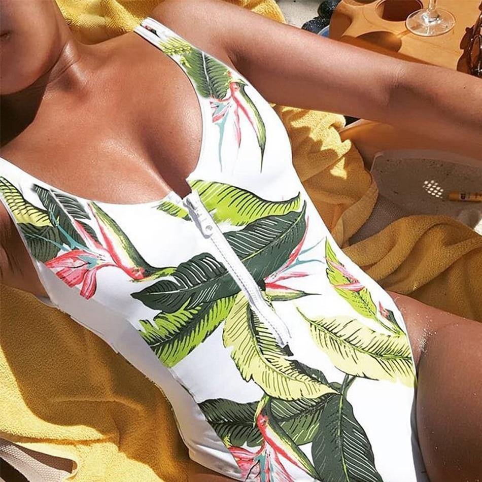 Printed One Piece Swimwear Swimsuit Sexy Monokini Padded Swim Suit Retro Bodysuit Bathing Suit High Cut Beach Wear The Clothing Company Sydney
