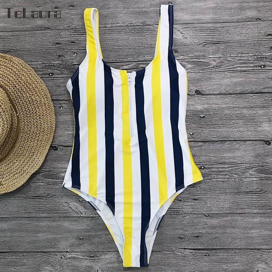 Printed One Piece Swimwear Swimsuit Sexy Monokini Padded Swim Suit Retro Bodysuit Bathing Suit High Cut Beach Wear The Clothing Company Sydney