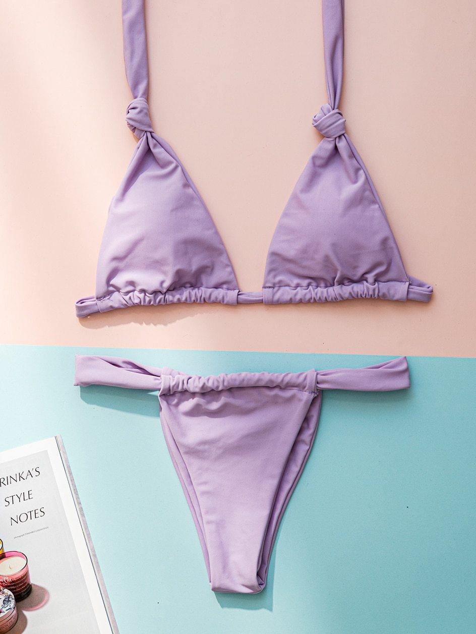 2 Piece Brazilian Micro Swimsuit Mini Thong Bikinis Set Beachwear Halter Top Swimwear Swimming Wear for Bathing Suit The Clothing Company Sydney