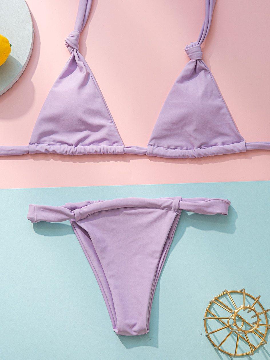 2 Piece Brazilian Micro Swimsuit Mini Thong Bikinis Set Beachwear Halter Top Swimwear Swimming Wear for Bathing Suit The Clothing Company Sydney