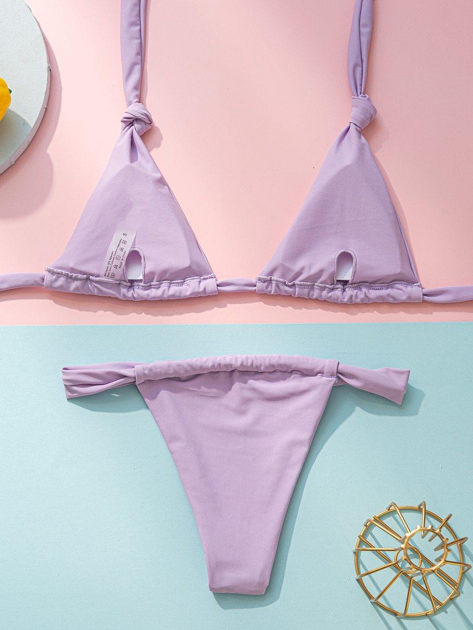 2 Piece Brazilian Micro Swimsuit Mini Thong Bikinis Set Beachwear Halter Top Swimwear Swimming Wear for Bathing Suit The Clothing Company Sydney