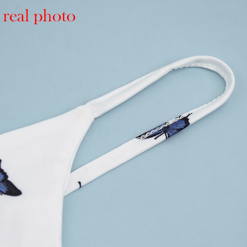 Butterfly Print V-Neck Backless Mini Club Party Skinny Short Dresses Bodycon Dress The Clothing Company Sydney