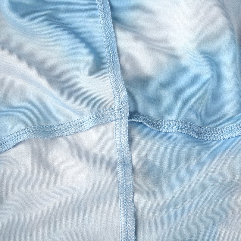 Spaghetti Strap Tie Dye Ruched Summer Drawstring Patchwork Bodycon Club Party Dress The Clothing Company Sydney