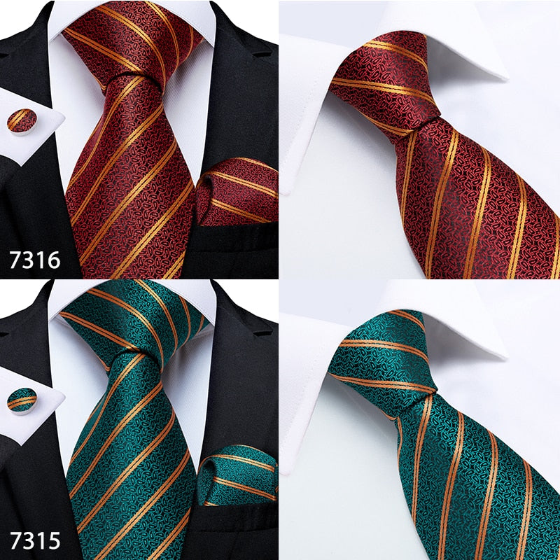3 Piece Designer Mens Wedding Tie Gold Black Striped Silk Neck Ties Hanky Cufflinks Set The Clothing Company Sydney