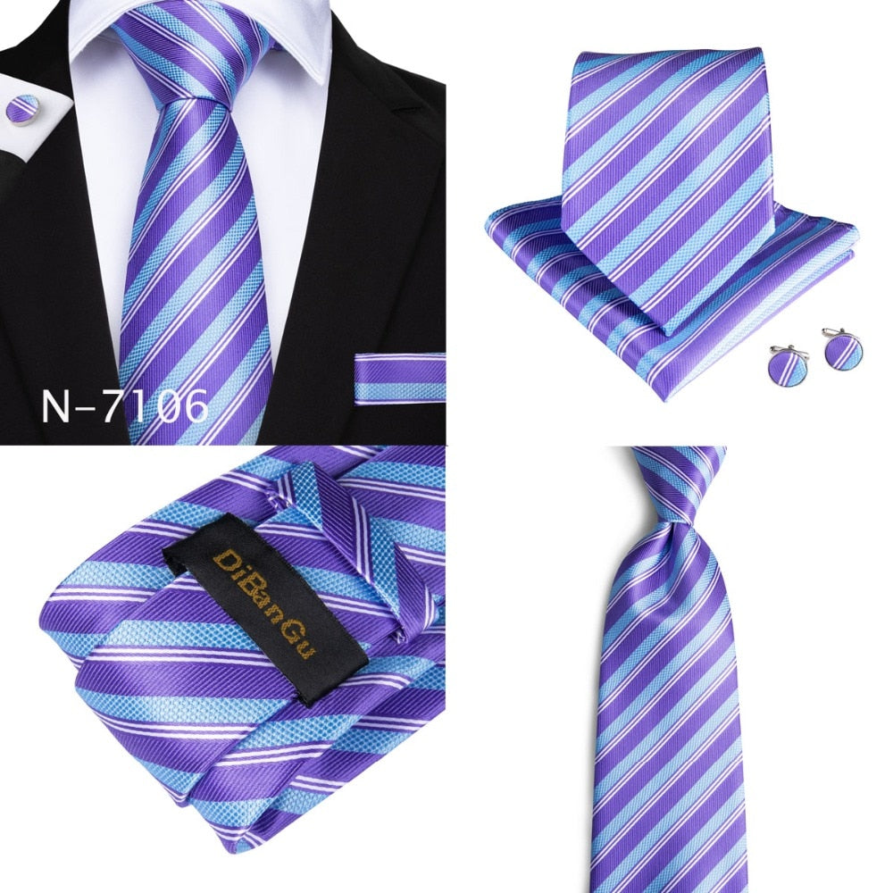3 Piece Designer Mens Wedding Tie Gold Black Striped Silk Neck Ties Hanky Cufflinks Set The Clothing Company Sydney