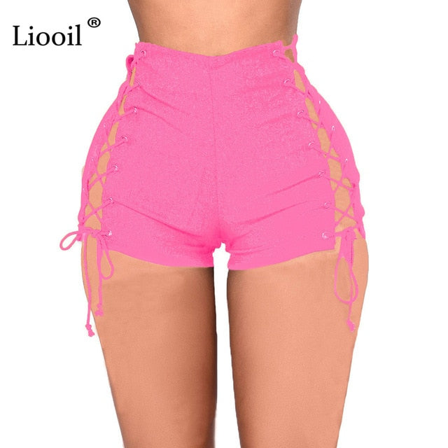 Sexy Bandage Jeans Shorts Women Rave Streetwear Hollow Out High Waist Jean Short Black Bodycon Denim Shorts The Clothing Company Sydney