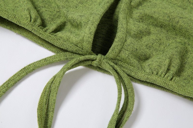 Bandage Halter Crop Sleeveless Backless Club Party Chic Wrap Cropped Slim Streetwear Top The Clothing Company Sydney