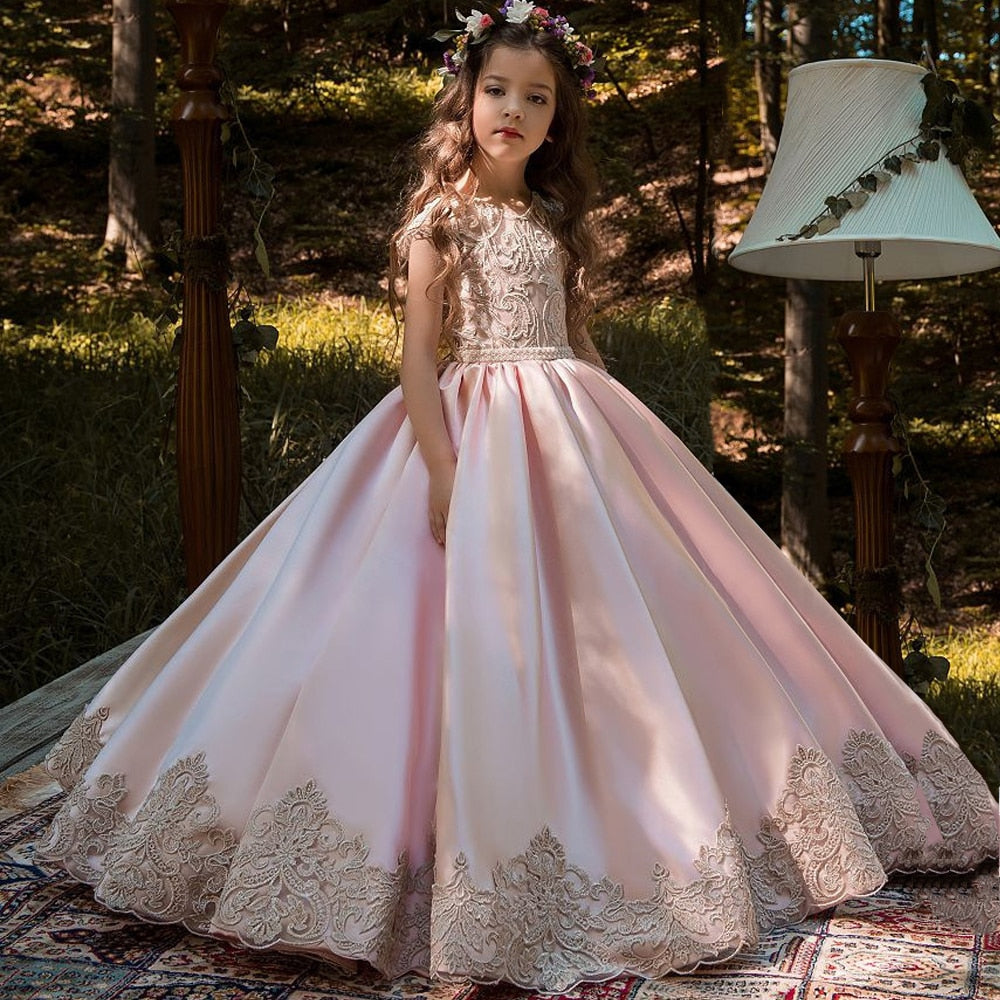 Summer White Lace Flower Girls Costume Long Party Bridesmaid Childrens Wedding Dress The Clothing Company Sydney