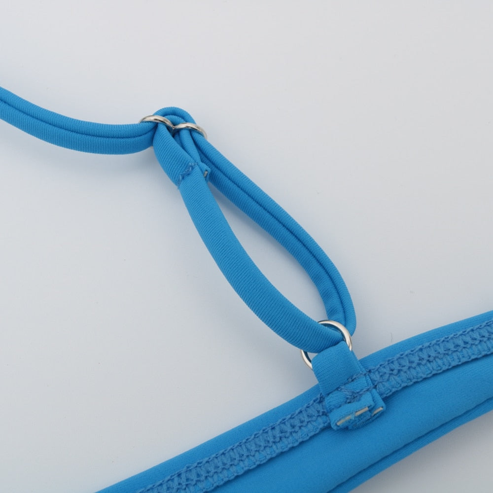 2 Piece Solid Swimsuit Swimwear Push Up Bikini Set Brazilian Bathing Suit Summer Beach Wear Swimming Suit The Clothing Company Sydney