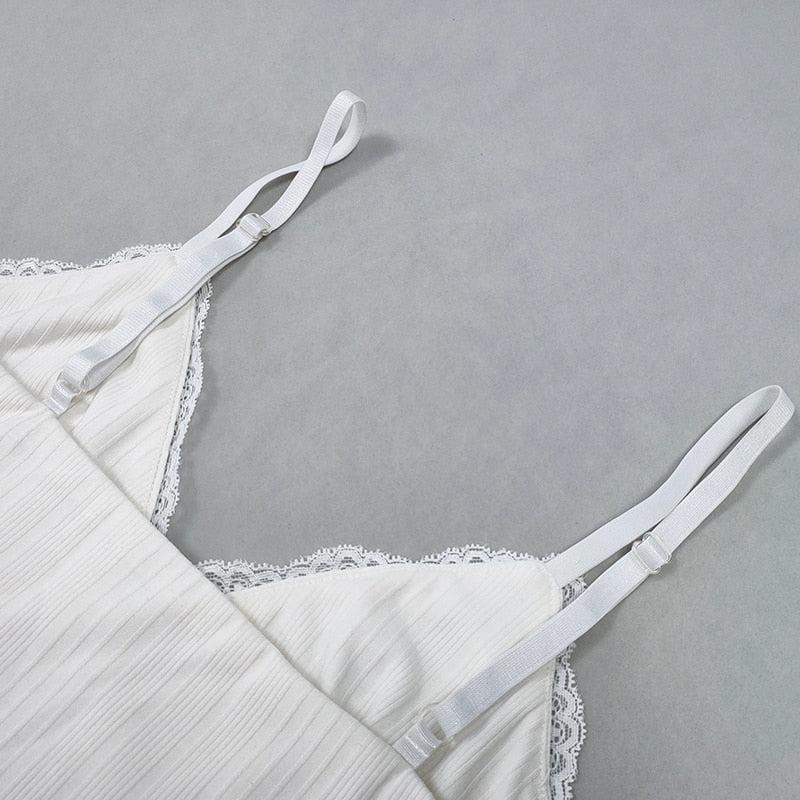 White Summer Ribbed V-neck backless Camisole Mini Shorts 2 Piece Set Pink Casual Outfit The Clothing Company Sydney