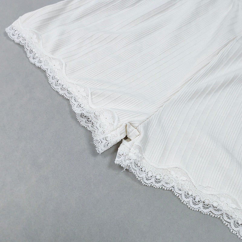 White Summer Ribbed V-neck backless Camisole Mini Shorts 2 Piece Set Pink Casual Outfit The Clothing Company Sydney