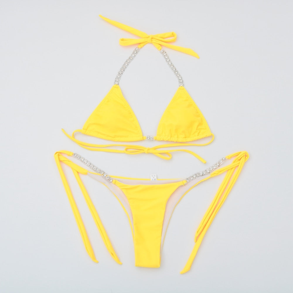 2 Piece Crystal Diamond Bikini Swimsuit Push Up Swimwear Brazilian Bathing Suits Summer Beach Wear The Clothing Company Sydney