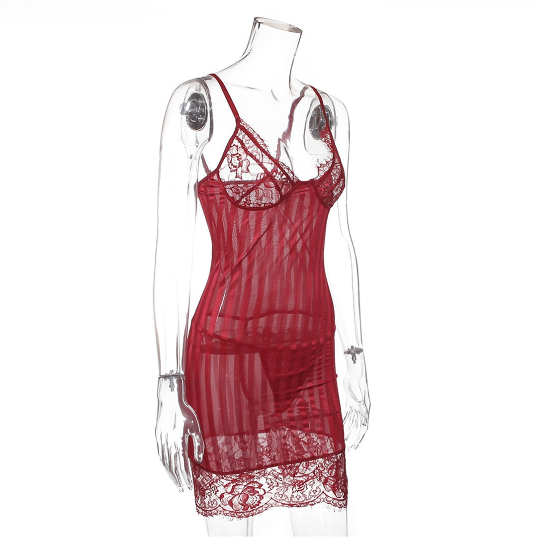 Sleeveless Sheath One-Step Hips Above Knee Fashion Lady Club Sexy See Through Lace Mini Dress The Clothing Company Sydney