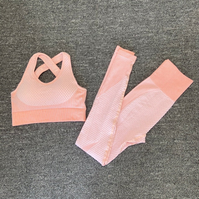 2/3 Piece Seamless Women Yoga Set Workout Sportswear Gym Clothing Fitness Long Sleeve Crop Top High Waist Leggings Sports Suits The Clothing Company Sydney
