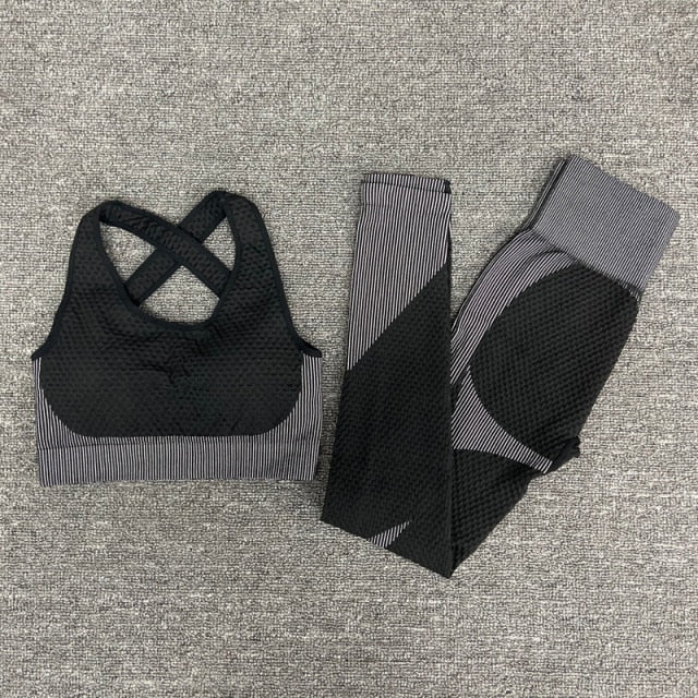 2/3 Piece Seamless Women Yoga Set Workout Sportswear Gym Clothing Fitness Long Sleeve Crop Top High Waist Leggings Sports Suits The Clothing Company Sydney