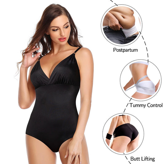 Shapewear Bodysuits Seamless Deep V Neck Bodysuit Smooth Slip Crop Tops Tummy Control Body Shaper Underwear The Clothing Company Sydney