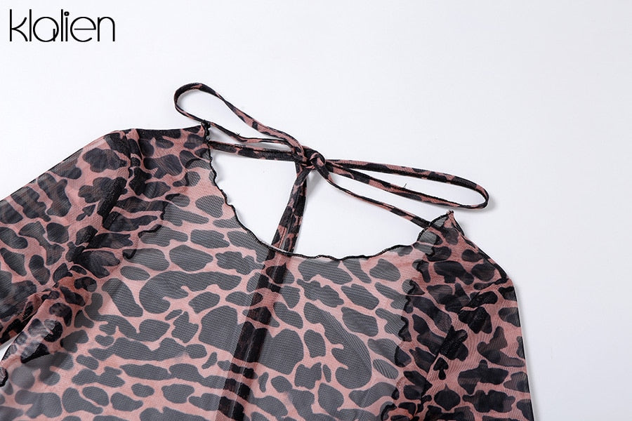 Autumn Fashion Sexy Hollow Out Backless Leopard Print Casual Street Party Vacation Beach Bodycon Dress The Clothing Company Sydney