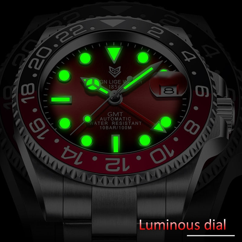 Designer Men's GMT Automatic Mechanical Ceramic Bezel 316L Stainless Steel 100ATM Clock Sapphire Glass Watch The Clothing Company Sydney