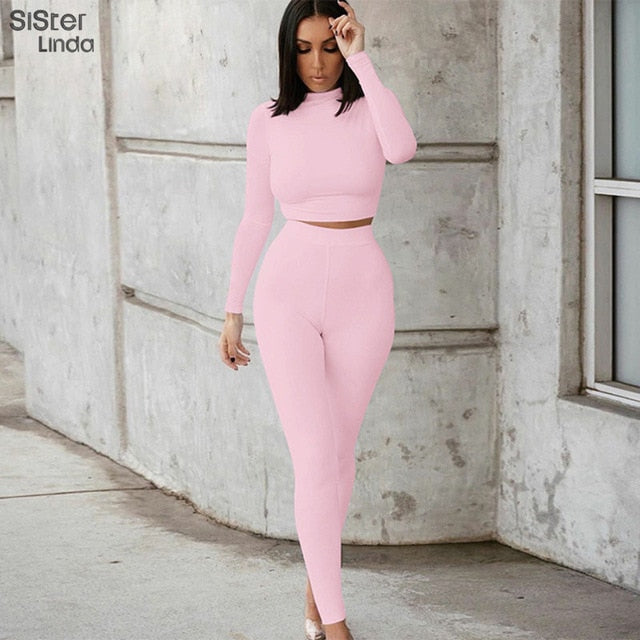 2 Piece Sporty Active Wear Matching Sets Fall Long Sleeve Tops Tees And Leggings Workout Outfits Sportwear The Clothing Company Sydney