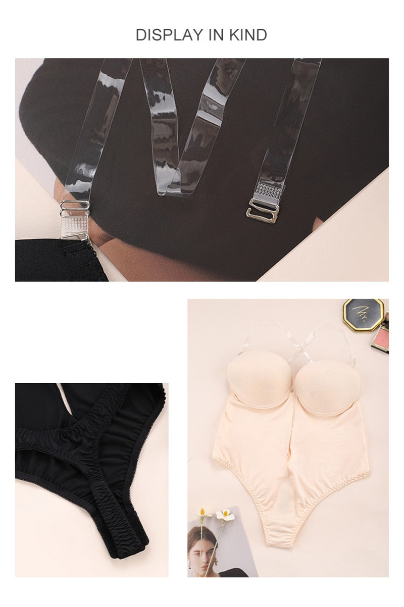 Full Bodyshaper Bra Deep V Convertible Thong Shapewear Backless Invisible Push Up Underwear Bodysuit The Clothing Company Sydney