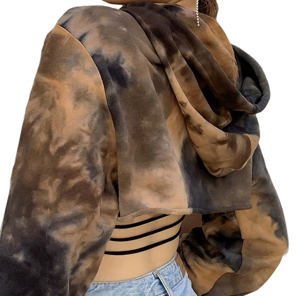 Autumn Short Sweatshirts Hoodies Tie-dye Crop Top Jumper Pullover Clubwear Casual Streetwear The Clothing Company Sydney