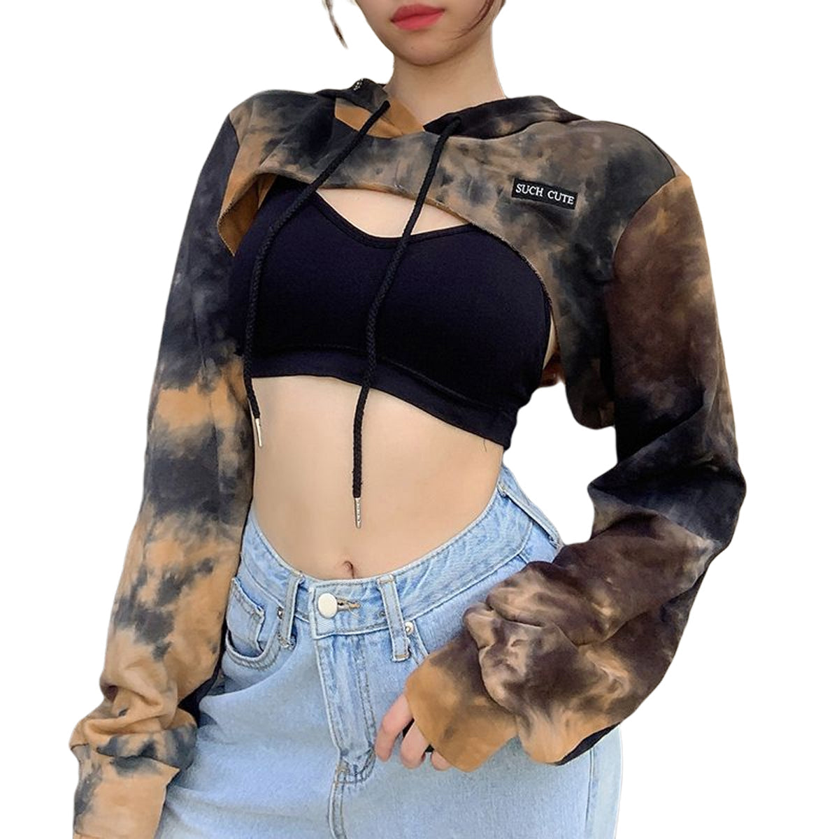 Autumn Short Sweatshirts Hoodies Tie-dye Crop Top Jumper Pullover Clubwear Casual Streetwear The Clothing Company Sydney