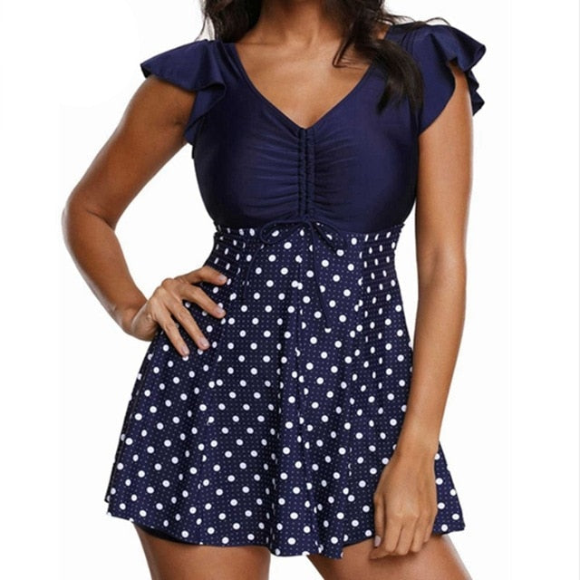 Vintage Print Plus Size Tankini Dress Bathing Suit Swimwear Skirt Bodysuit Monokini Swimsuit The Clothing Company Sydney