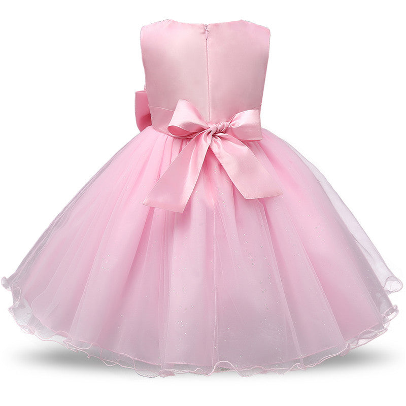 Elegant Princess Lace Dress Kids Flower Embroidery Girls Vintage Children Dresses for Christmas Party Red Ball Gown The Clothing Company Sydney