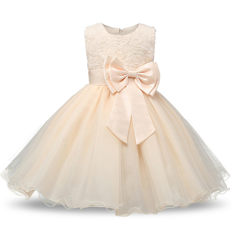 Elegant Princess Lace Dress Kids Flower Embroidery Girls Vintage Children Dresses for Christmas Party Red Ball Gown The Clothing Company Sydney
